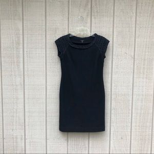 Ann Taylor wool black formal tuxedo sheath dress